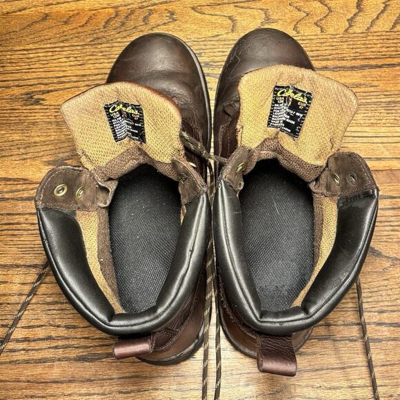 Cabelas Brown Leather Work Boots 12 Wide Lace Up Kilties Hunting Hiking Outdoor main image 4